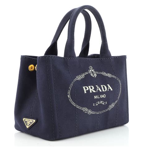 prada canapa canvas tote bag